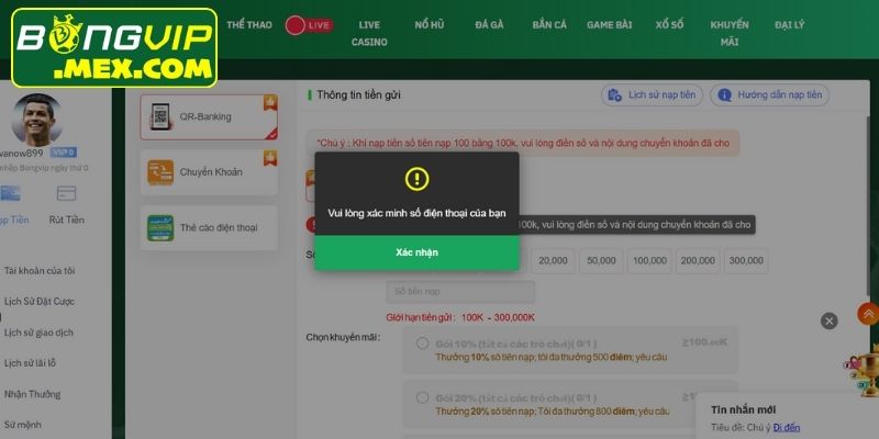 Tổng hợp phương thức nạp rút tiền Bongvip